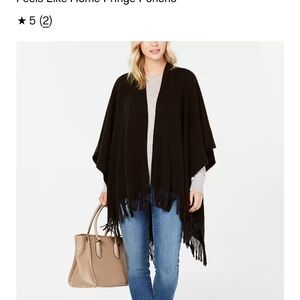 Philosophy brown Cape with Fringe Detail
